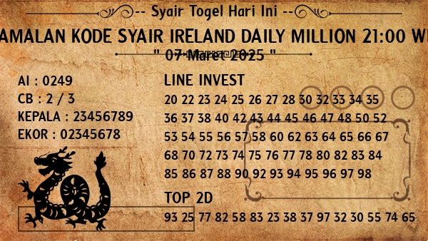 Prediksi Ireland Daily Million 21:00 WIB