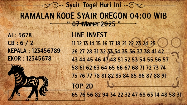 Prediksi Oregon 04:00 WIB