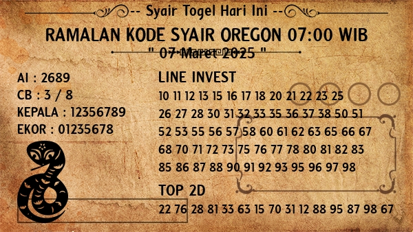 Prediksi Oregon 07:00 WIB