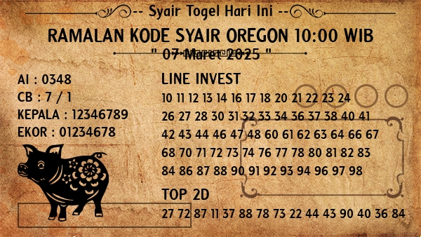 Prediksi Oregon 10:00 WIB