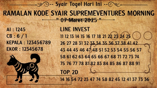 Prediksi Supremeventures Morning