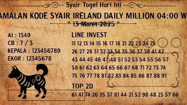 Prediksi Ireland Daily Million 04:00 WIB