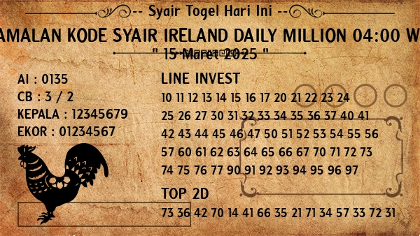 Prediksi Ireland Daily Million 04:00 WIB