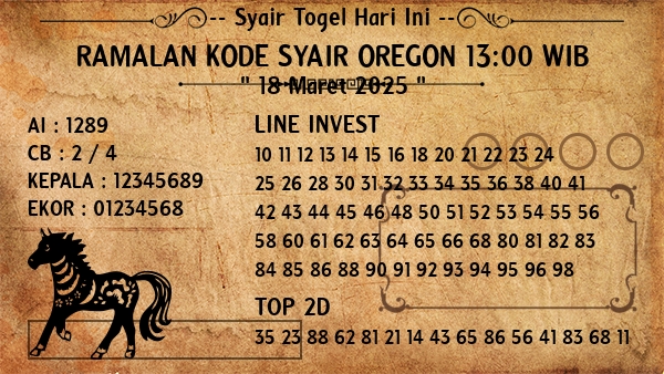 Prediksi Oregon 13:00 WIB