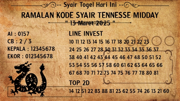 Prediksi Tennesse Midday